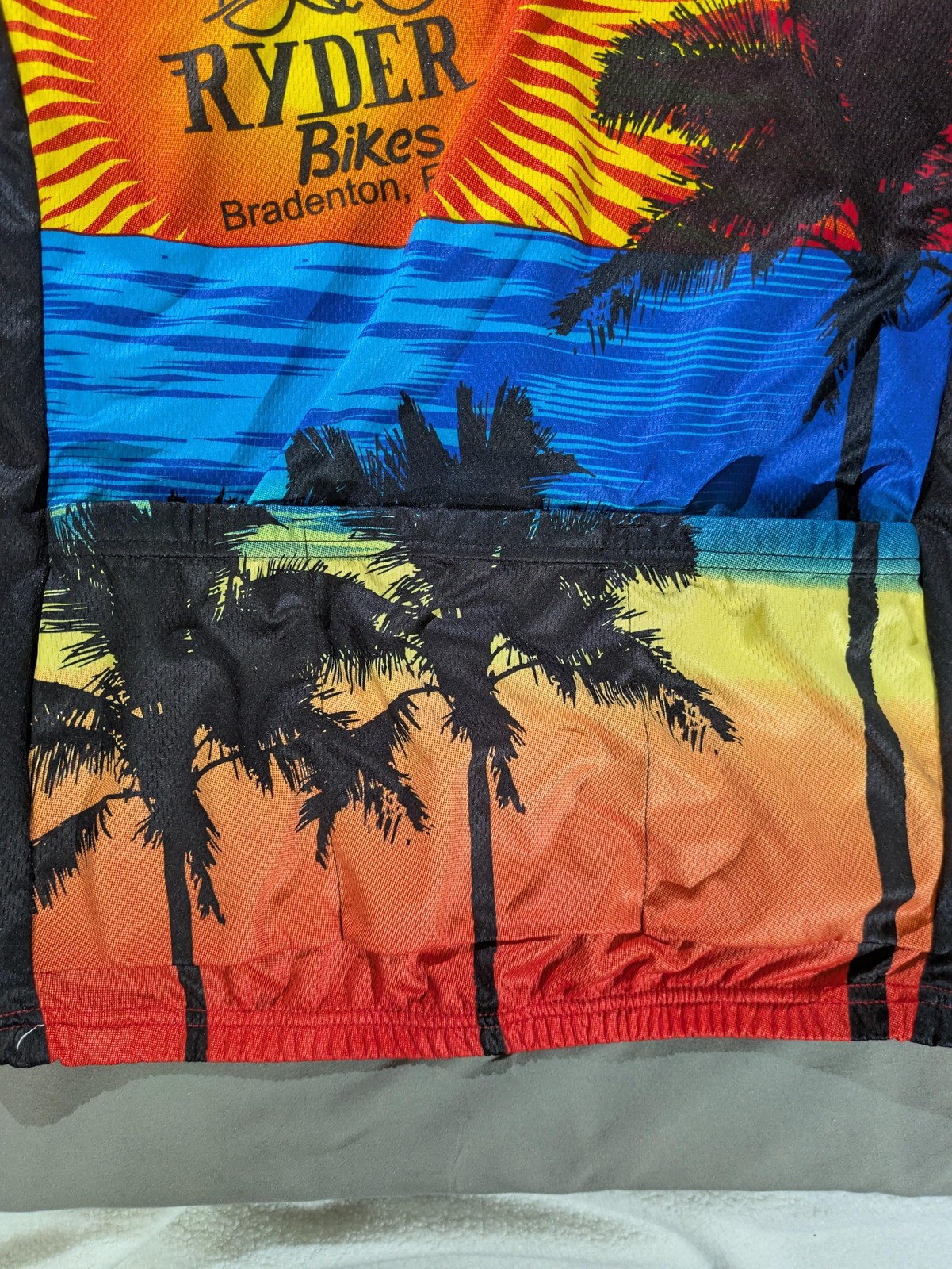 Z Bikewear Ryder Bikes Cycling Jersey Mens XL Palm Sunset Bradenton FL