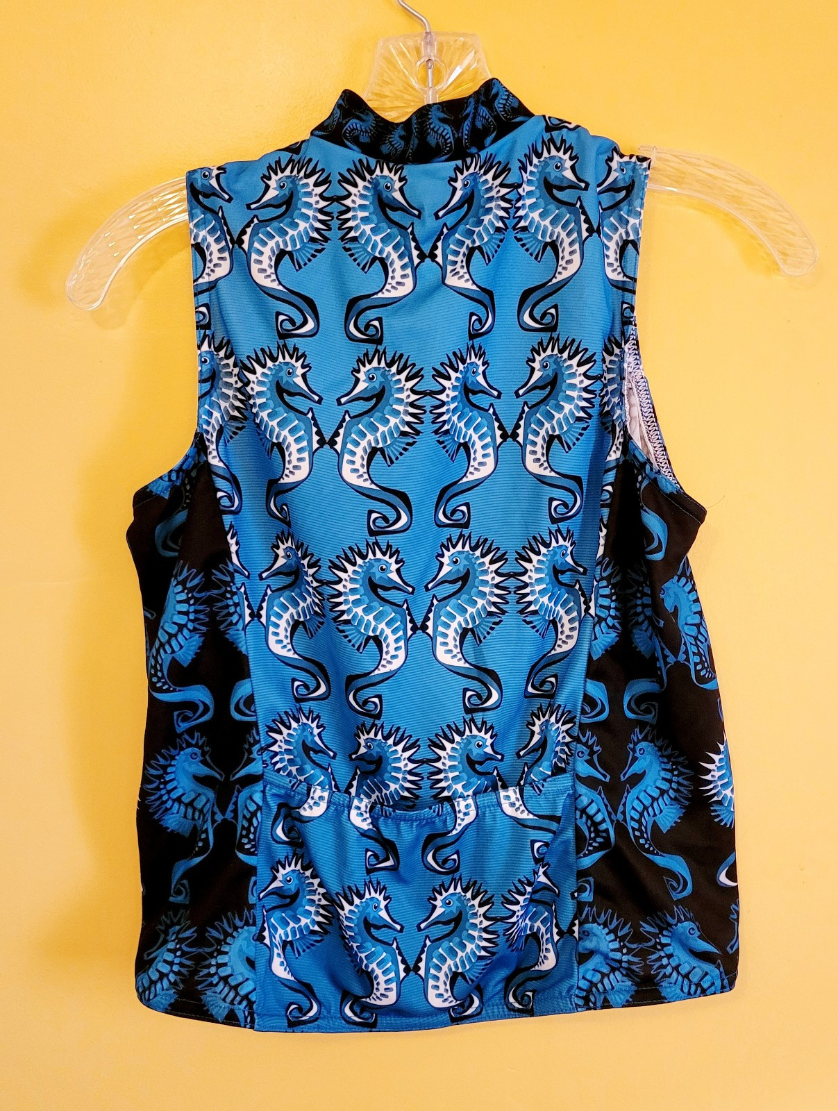Primal Wear Sea Horses Cycling Jersey Ladies M No Sleeve 3/4 Zip New Free Shipp.