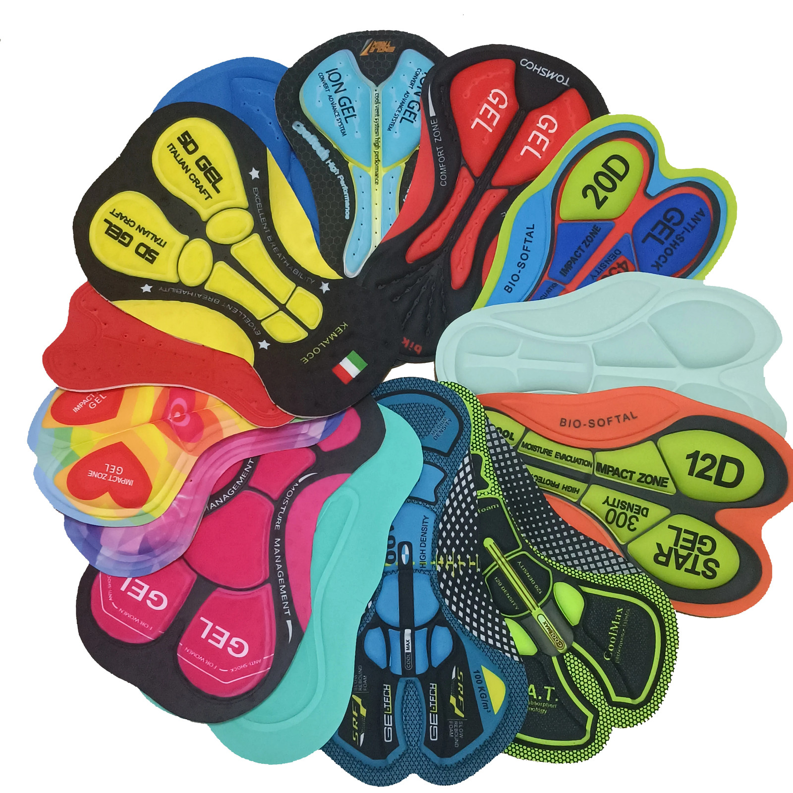 Cycling Pad Men&Women 5D,12D Cushion Gel Bike Pad Breathable Silicone&Foam Shock