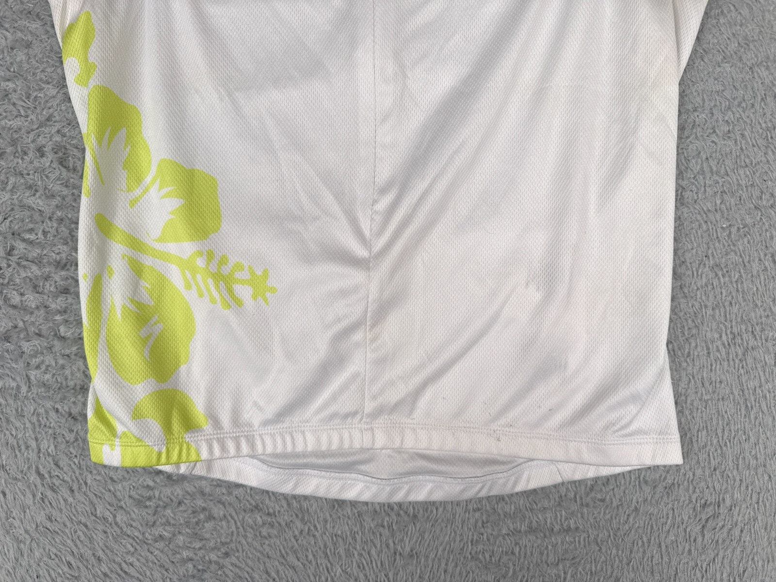 Specialized Cycling Jersey Womens Medium White Green Tank 1/2 Zip Polyester