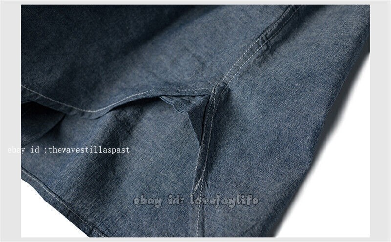 NON STOCK Chambray Short Sleeve Shirt Classic Men’s Regular Fit Workshirt Blue