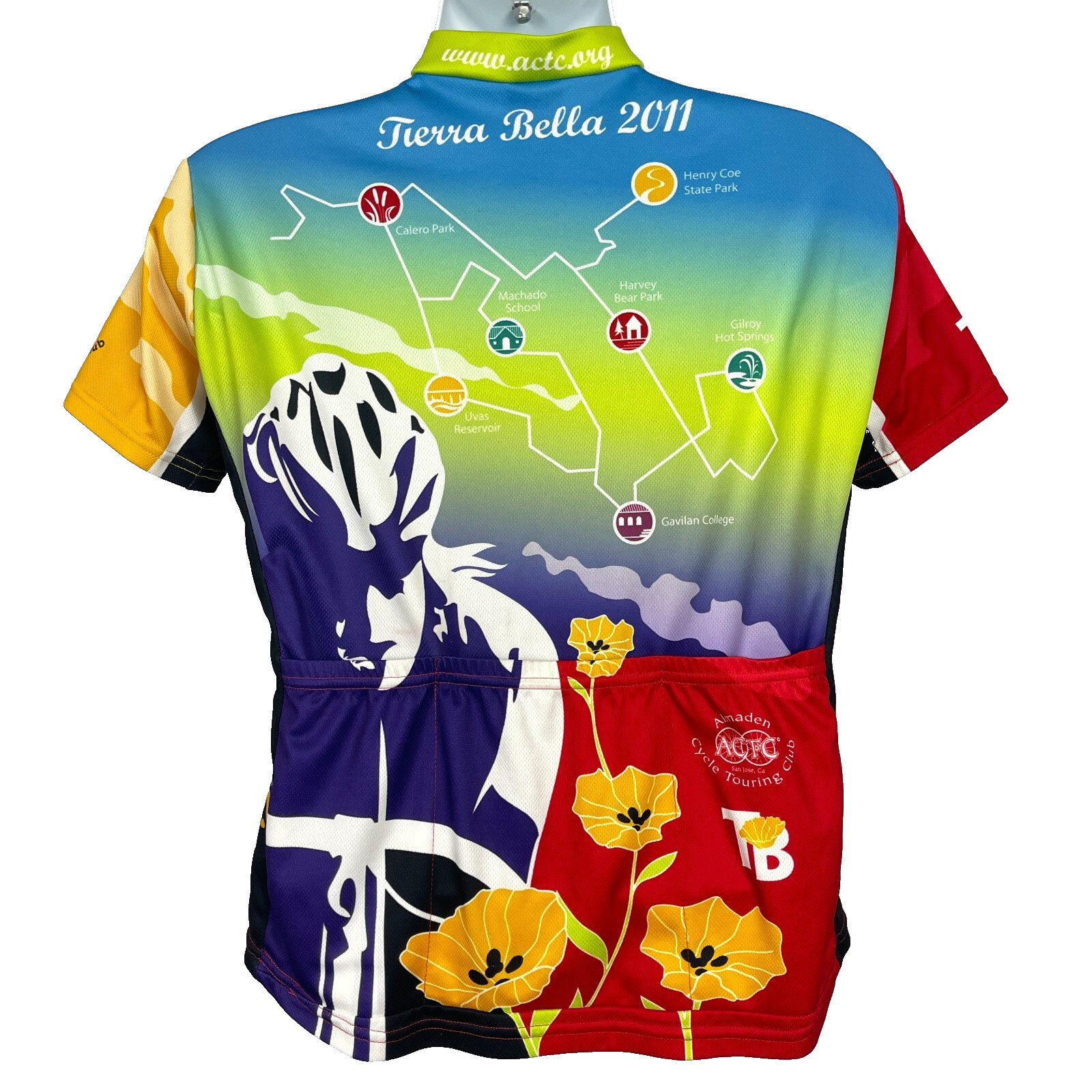 Tierra Bella 2011 Voler Mens Cycling Jersey size M/L 40×25 USA Made Almaden ACTC