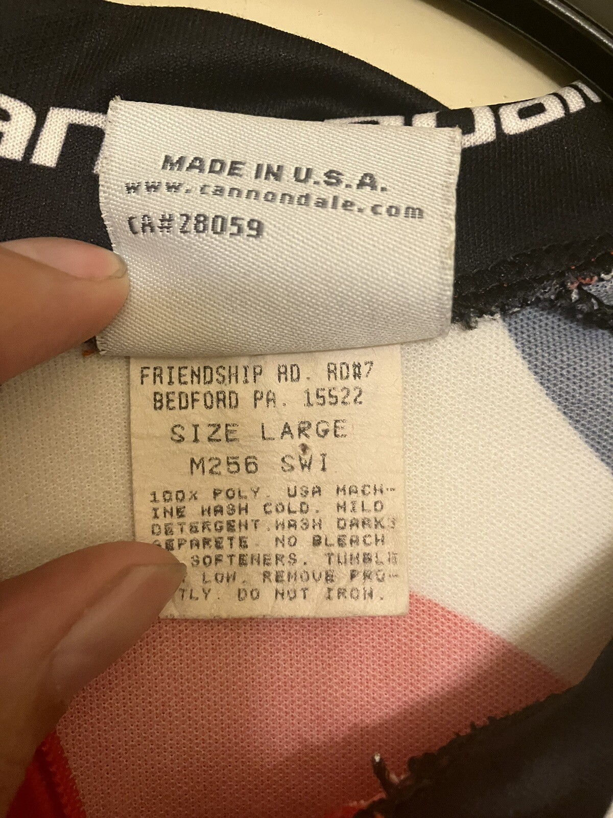 Volvo Cannondale Swiss Switzerland Champion rare cycling jersey size L USA Made