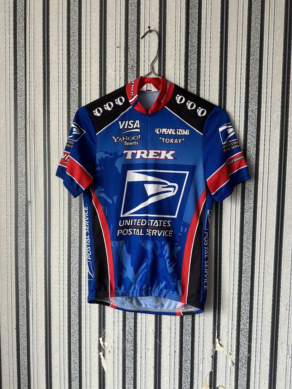 Pearl Izumi Cycling Jersey Adult Medium USPS Trek Lance Armstrong Full Zip Mens