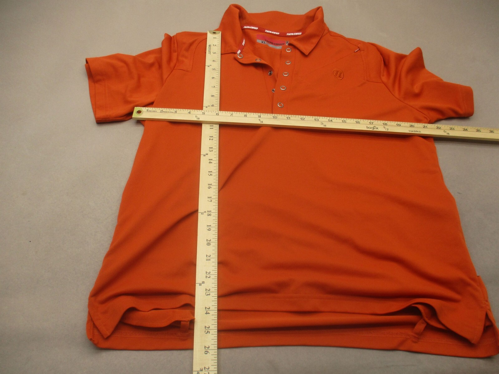 NOVARA Size XL Mens Orange 1/2 Snap Collar Short Sleeve Cycling Polo Shirt 468