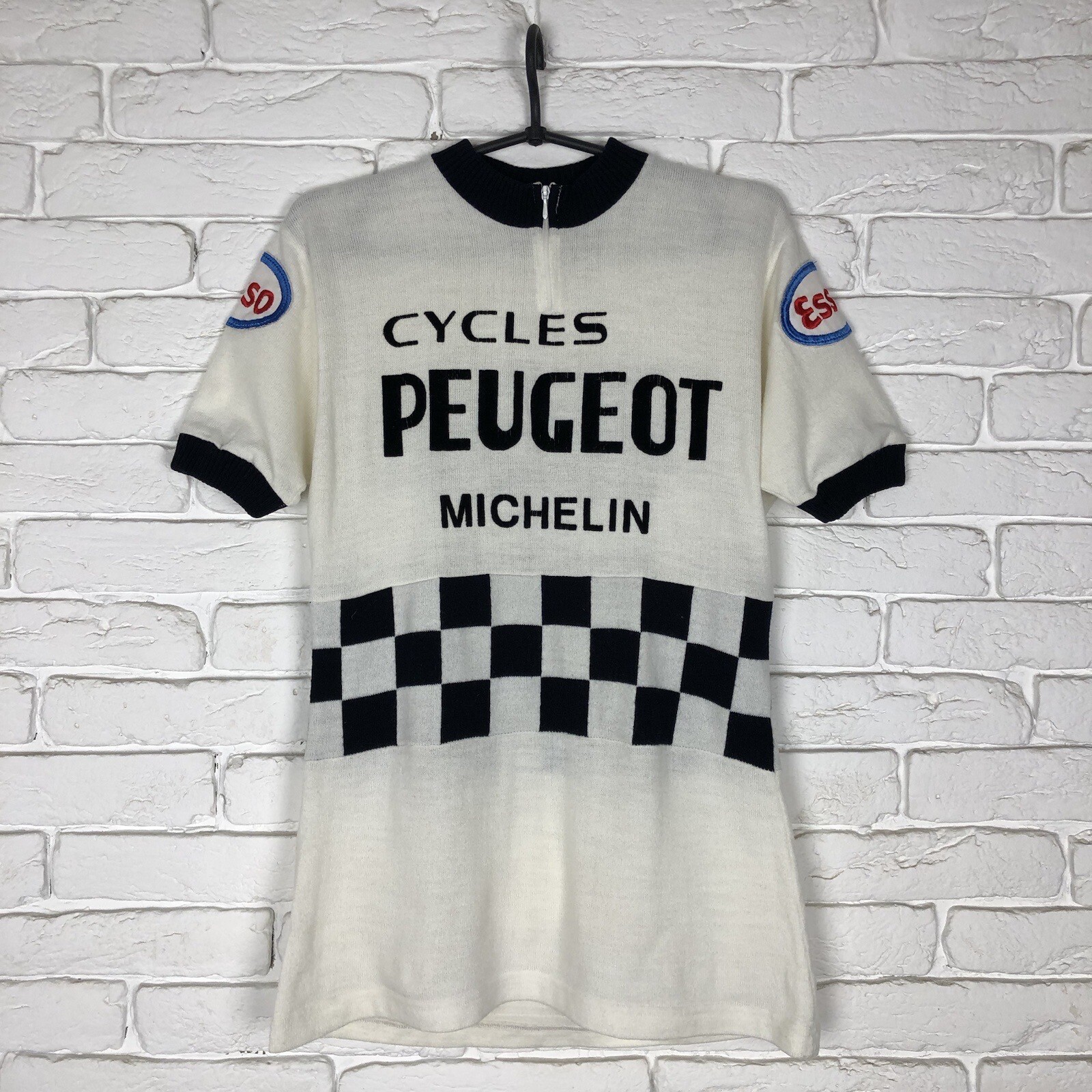 rare vintage 70s PEUGEOT MICHELIN CYCLES ESSO Jersey Bicycle Cycling