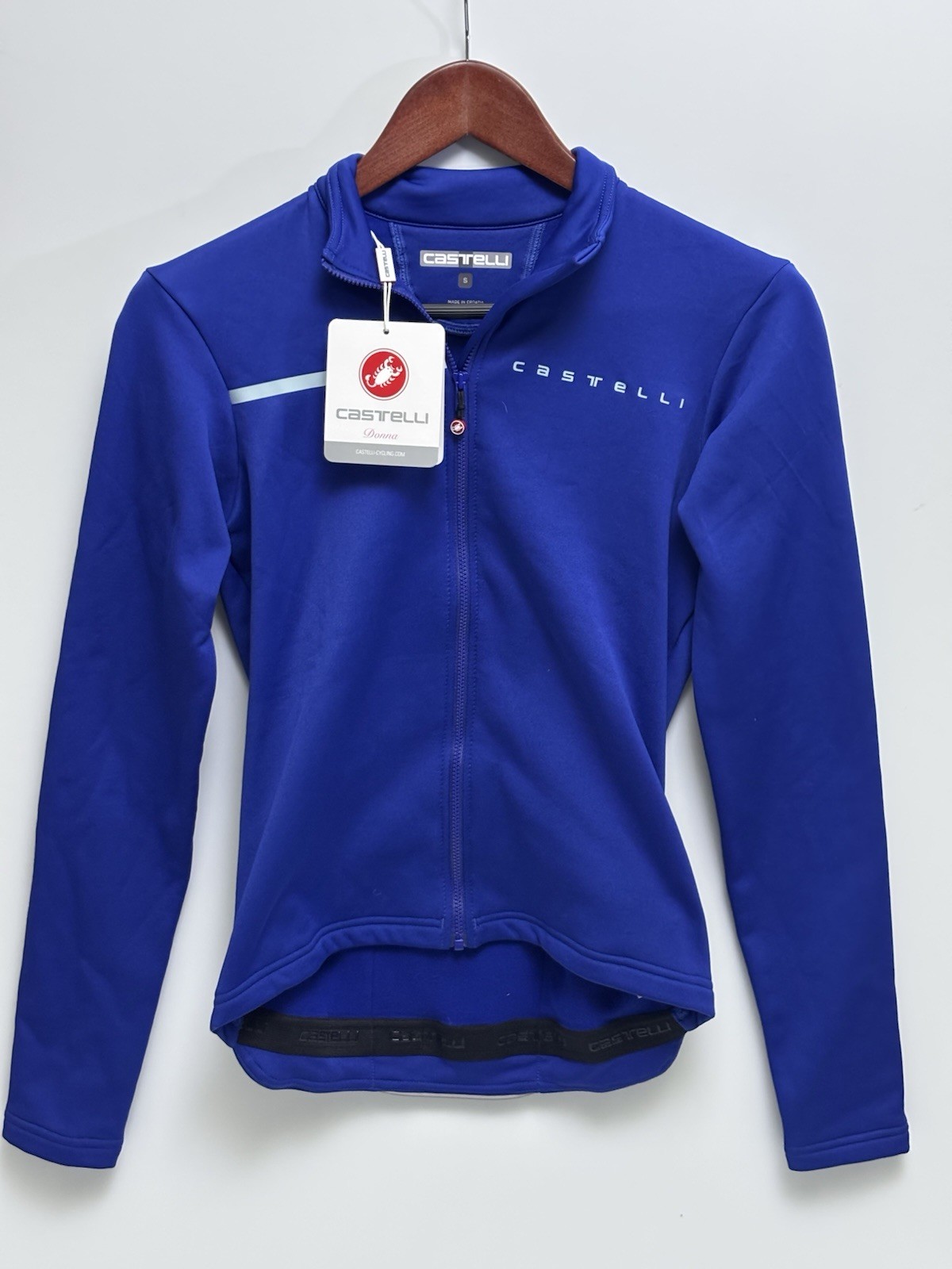 Castelli Women’s Cycling Jersey Small NWT Bright Blue Full Zip Long Sleeve