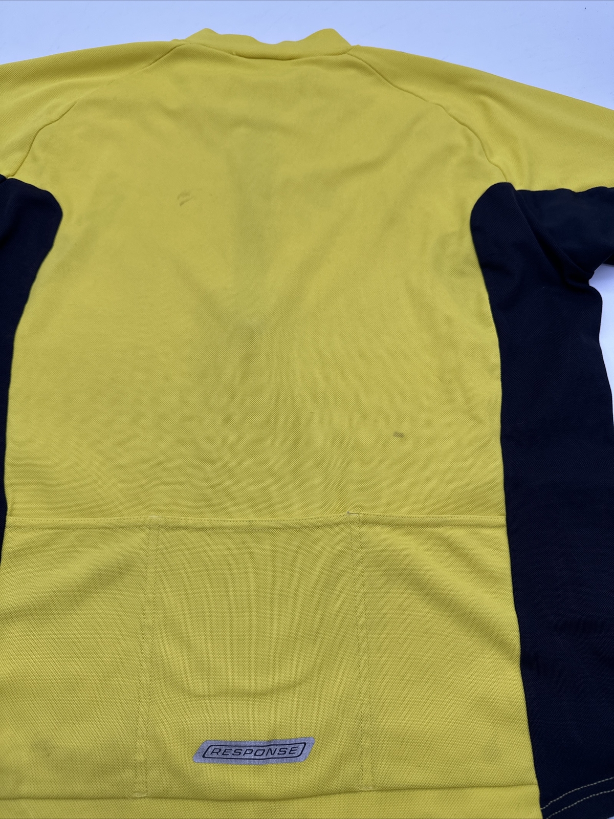 Adidas Cycling Shirt Youth Boy Medium Yellow 3/4 Zip Logo Pockets…#7604
