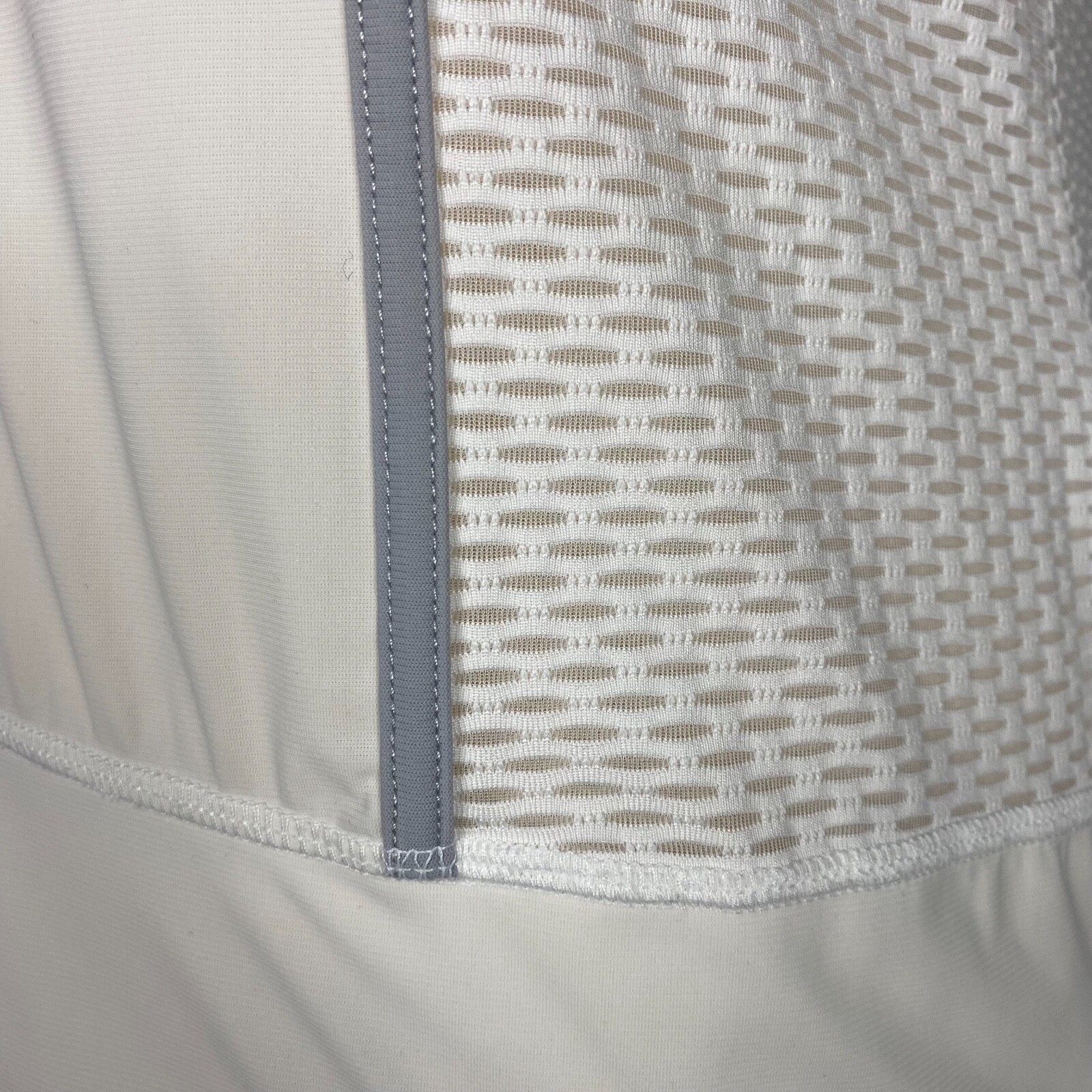 Xersion Women Shirt Athletic Full Zip Back Pockets Mesh Sides White Size XL