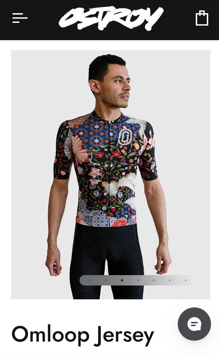 Ostroy Men Omloop Cycling Jersey 2XL Made Italy Trvelogue Floral Pattern Match