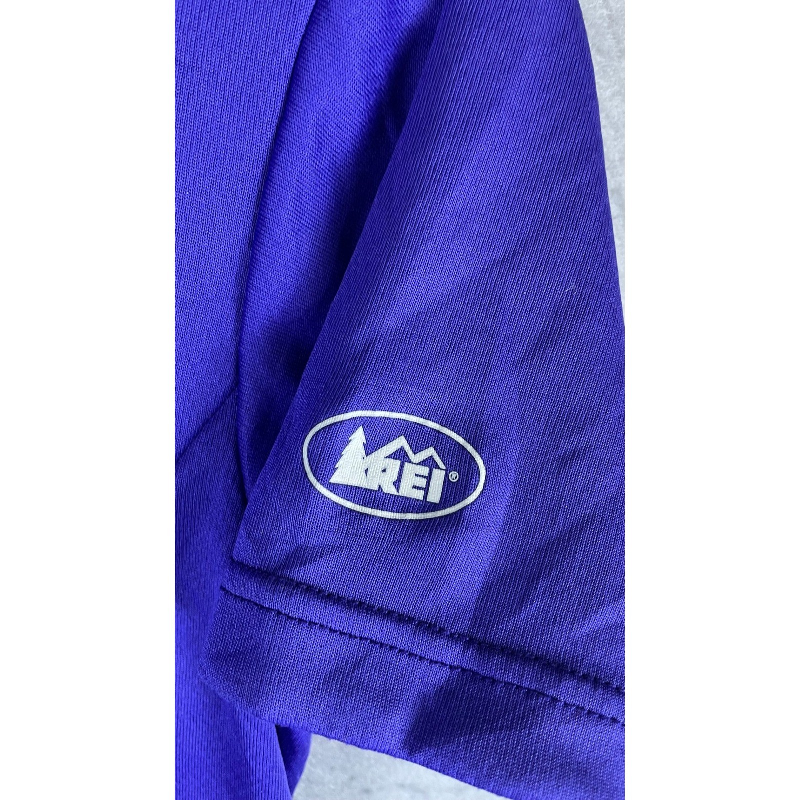 REI Cycling Jersey Mens XS Purple Excellent Short Sleeve 1/4 Zip Back Pockets