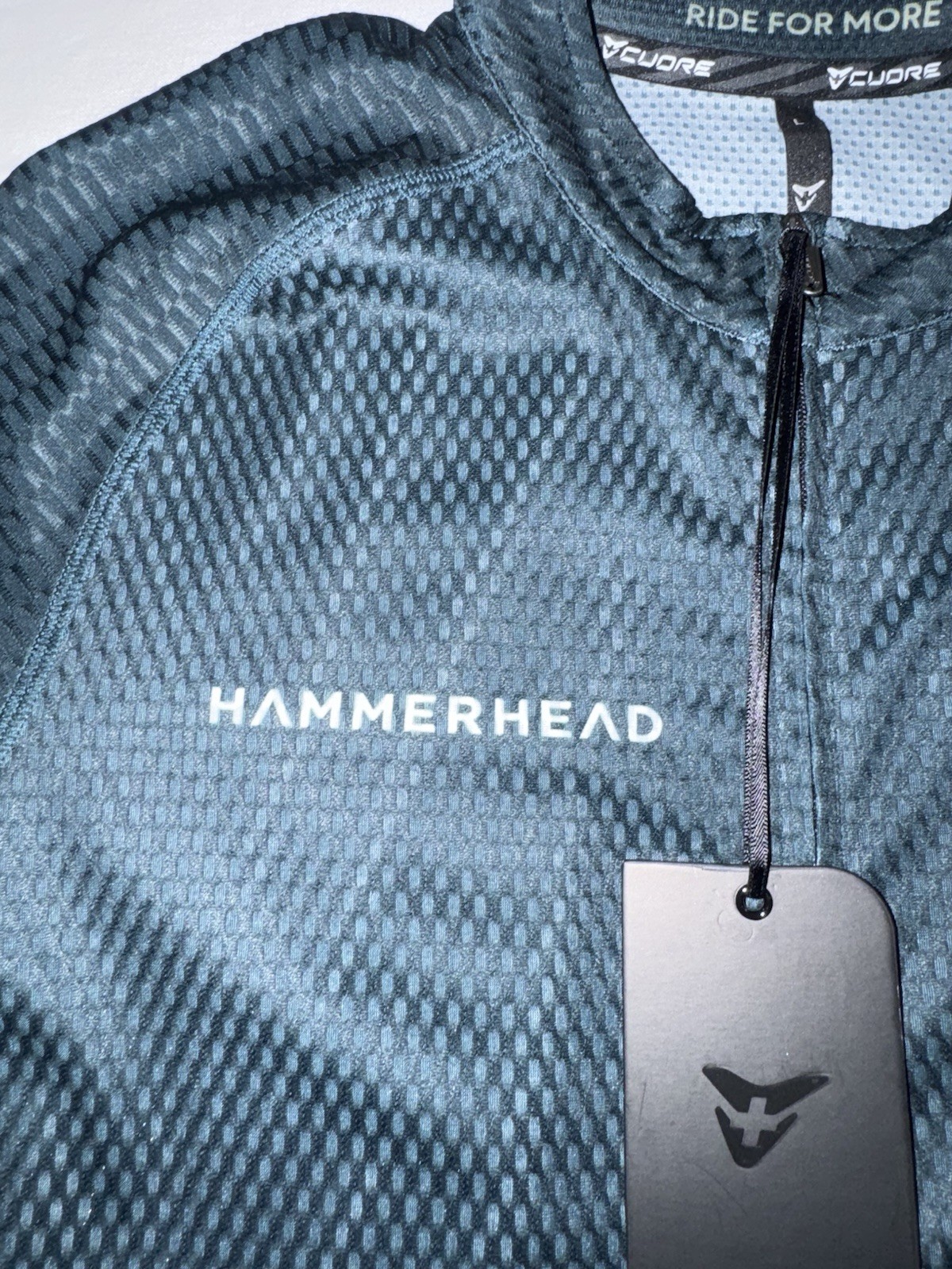 Cuore Hammerhead Ride For More Men’s S/S Full Zip Cycling Jersey L Green NWT!