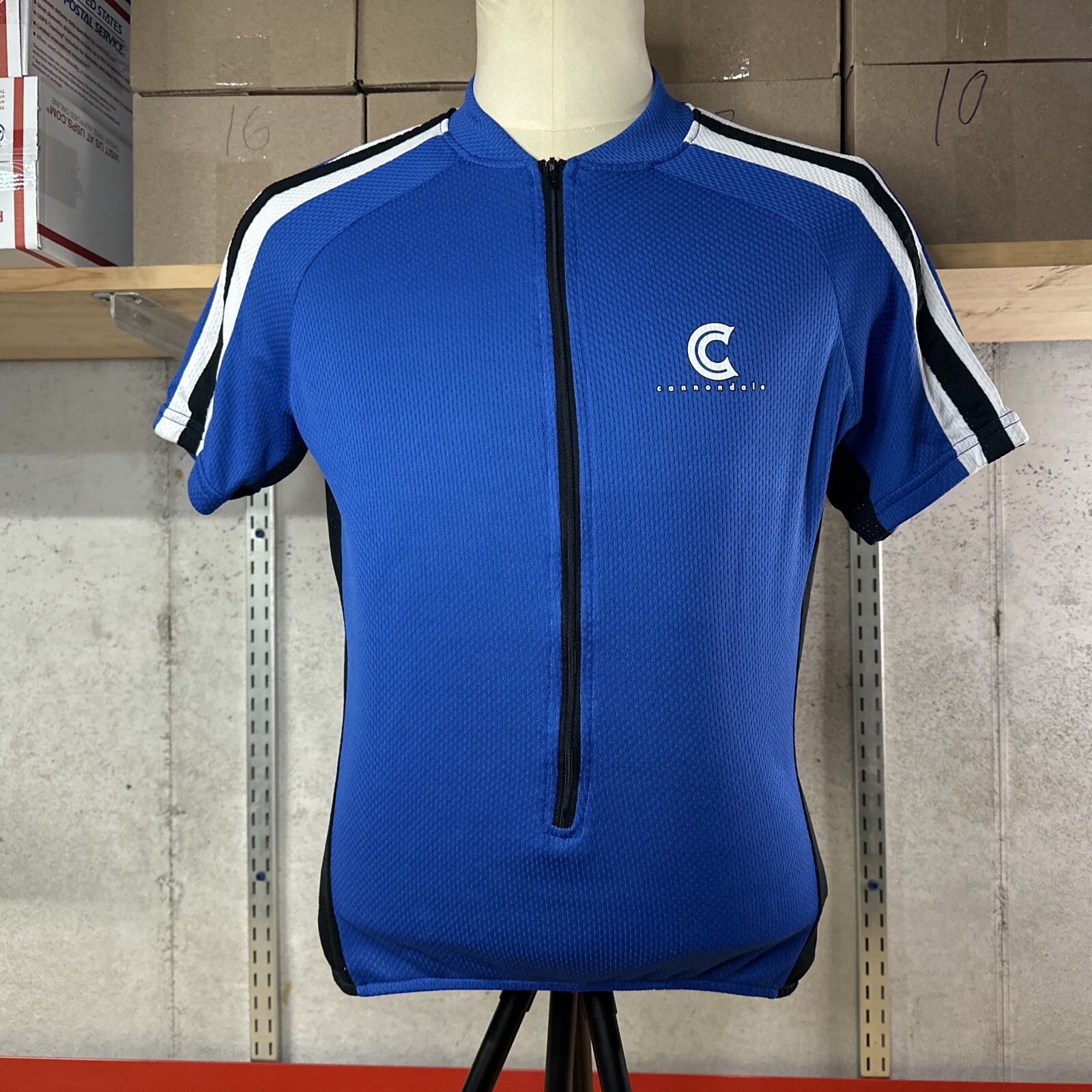 Cannondale Cycling Jersey Men’s M Medium Short Sleeve Blue Black Made In USA
