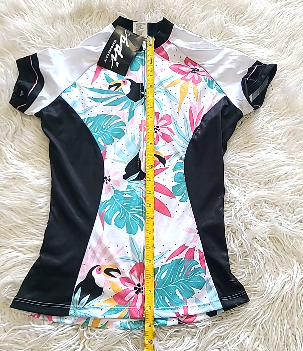 BDI Direct Womens S Tropical Toucan Cycling Jersey NWT Full Zip SS