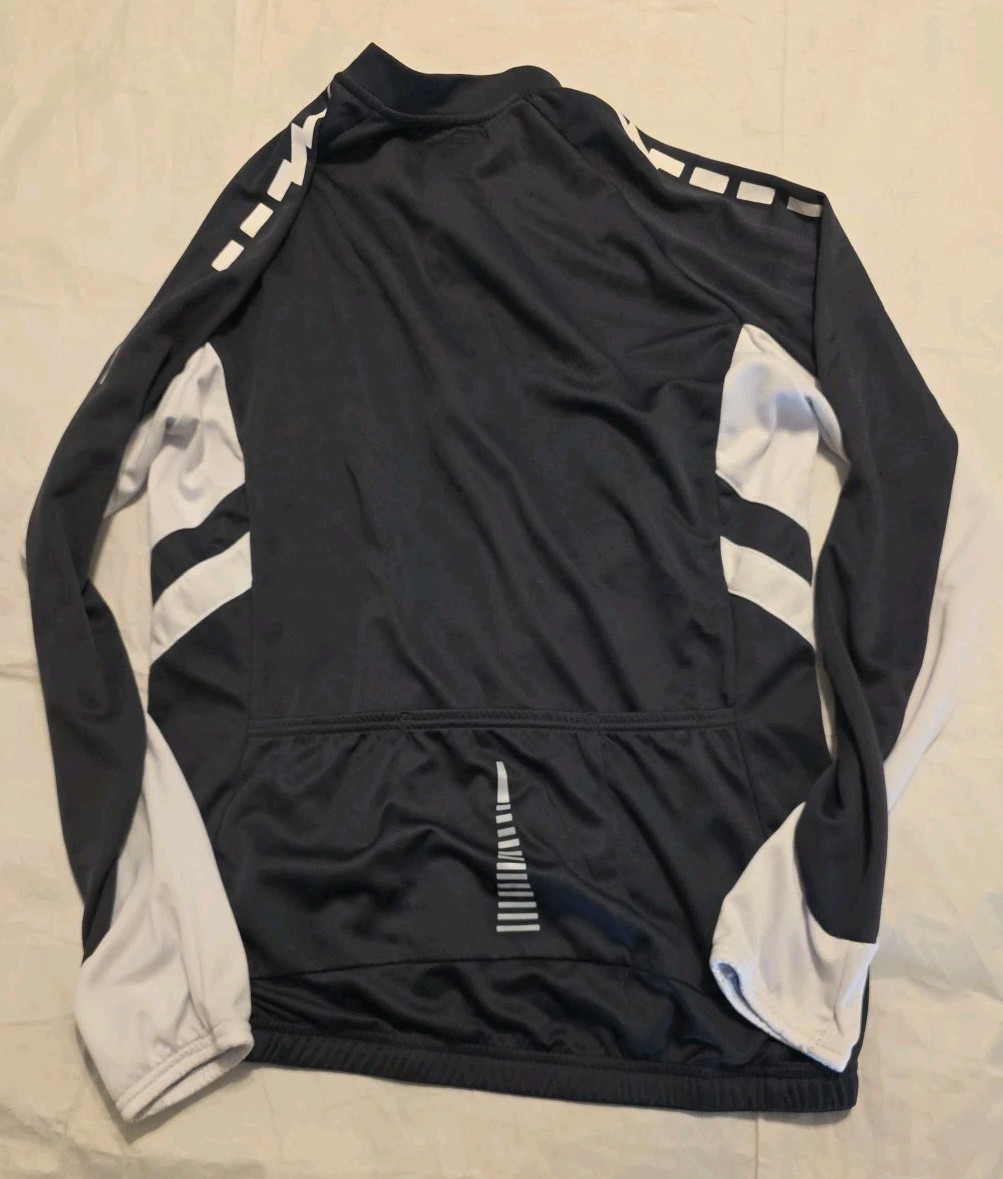 Arsuxed Cycling Full Zip Shirt Size Lg, 3 Storage pockets, Gray With White Trim