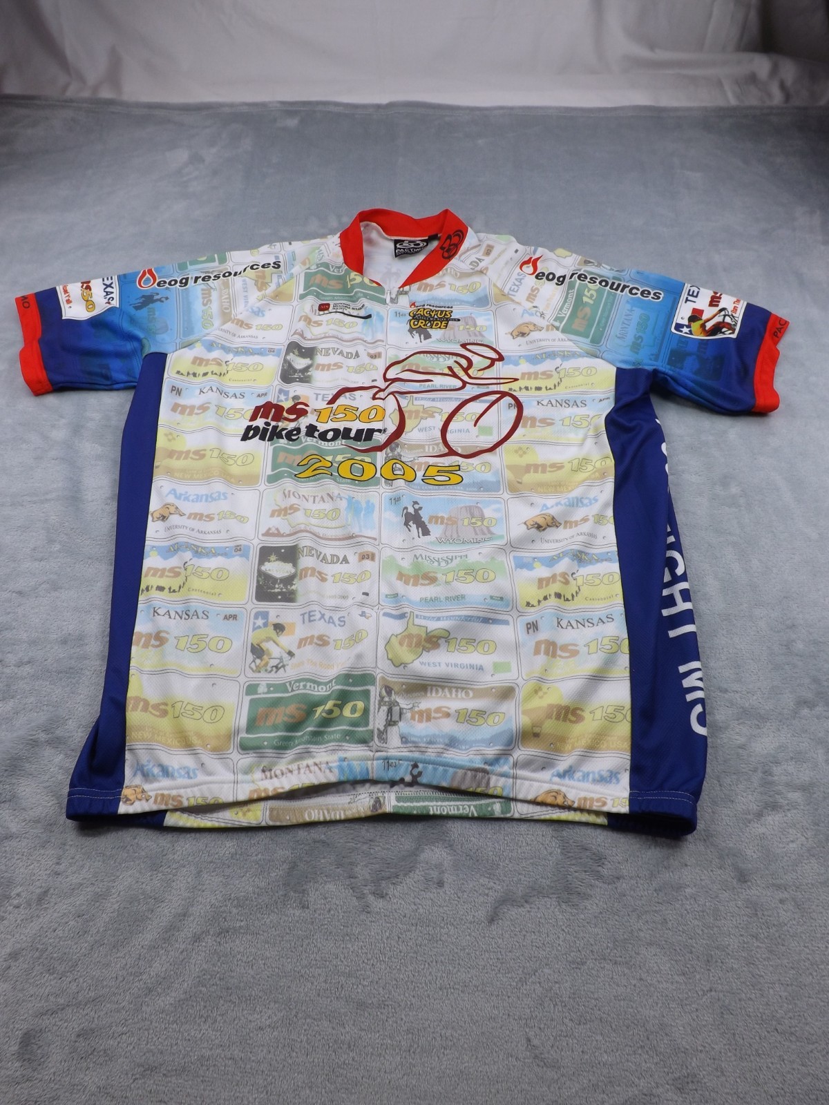 Pactimo Sports Cycling Shirt VTG Men’s Size XL Multi Color 3/4 Zip Back Pockets