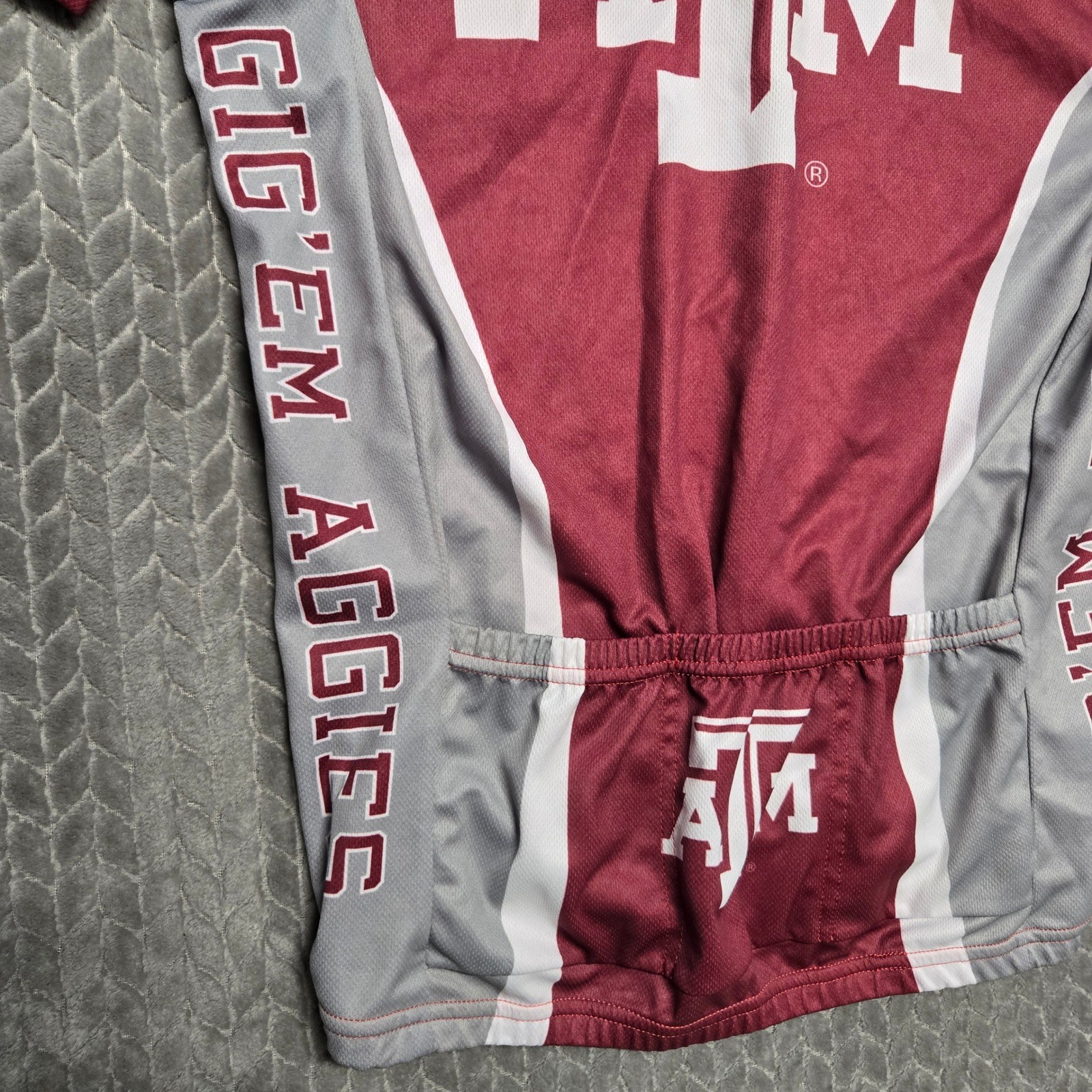 Adrenaline Promotions Texas A&M Aggies Cycling Jersey Mens Large Maroon Grey Zip