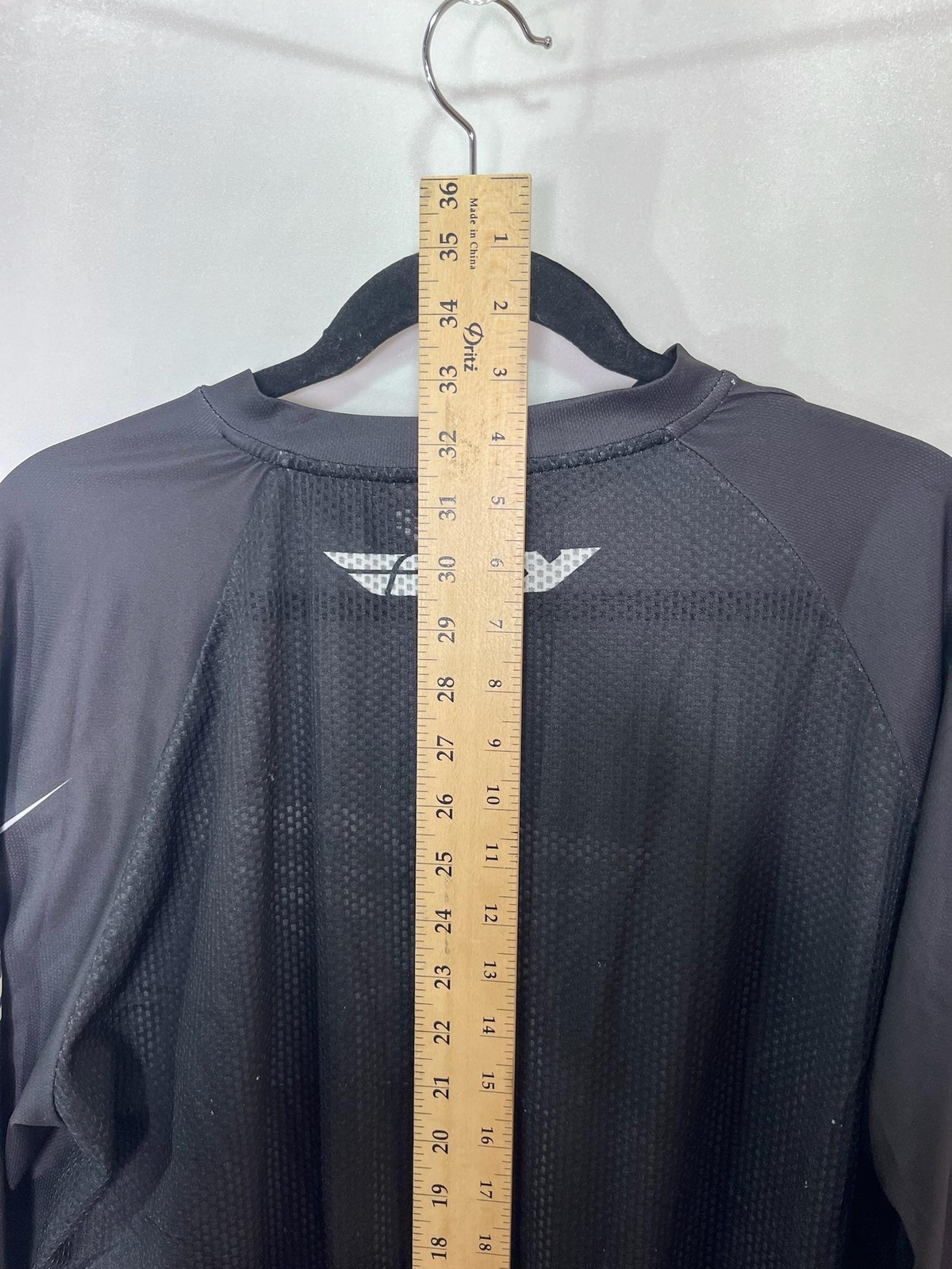 Fly Racing Cycling Jersey Shirt XL Black Long Sleeve Mens Mesh V-Neck Quick Dry