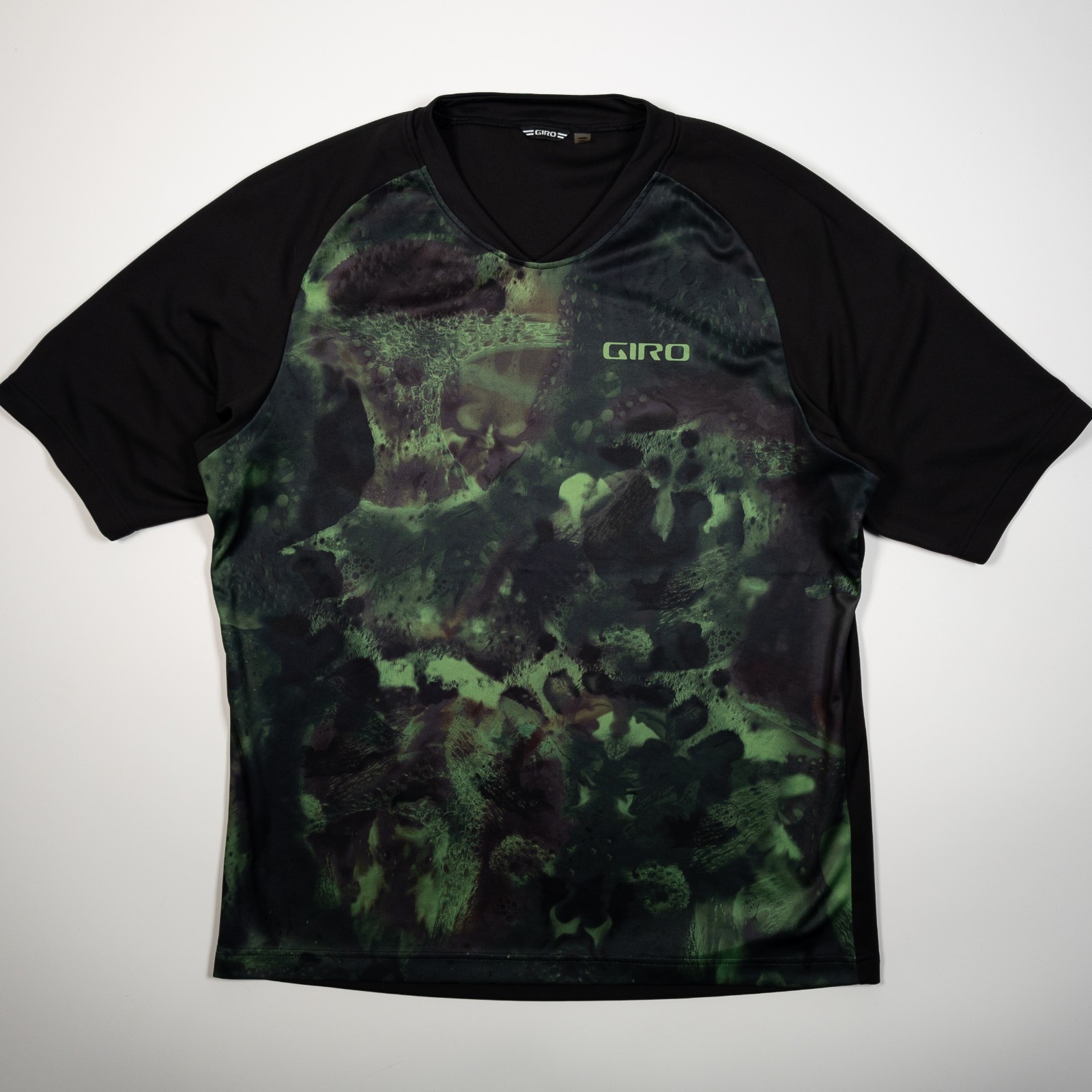 Giro MTB Cycling Jersey Mens Large Green Black Short Sleeve Mountain Bike MTB