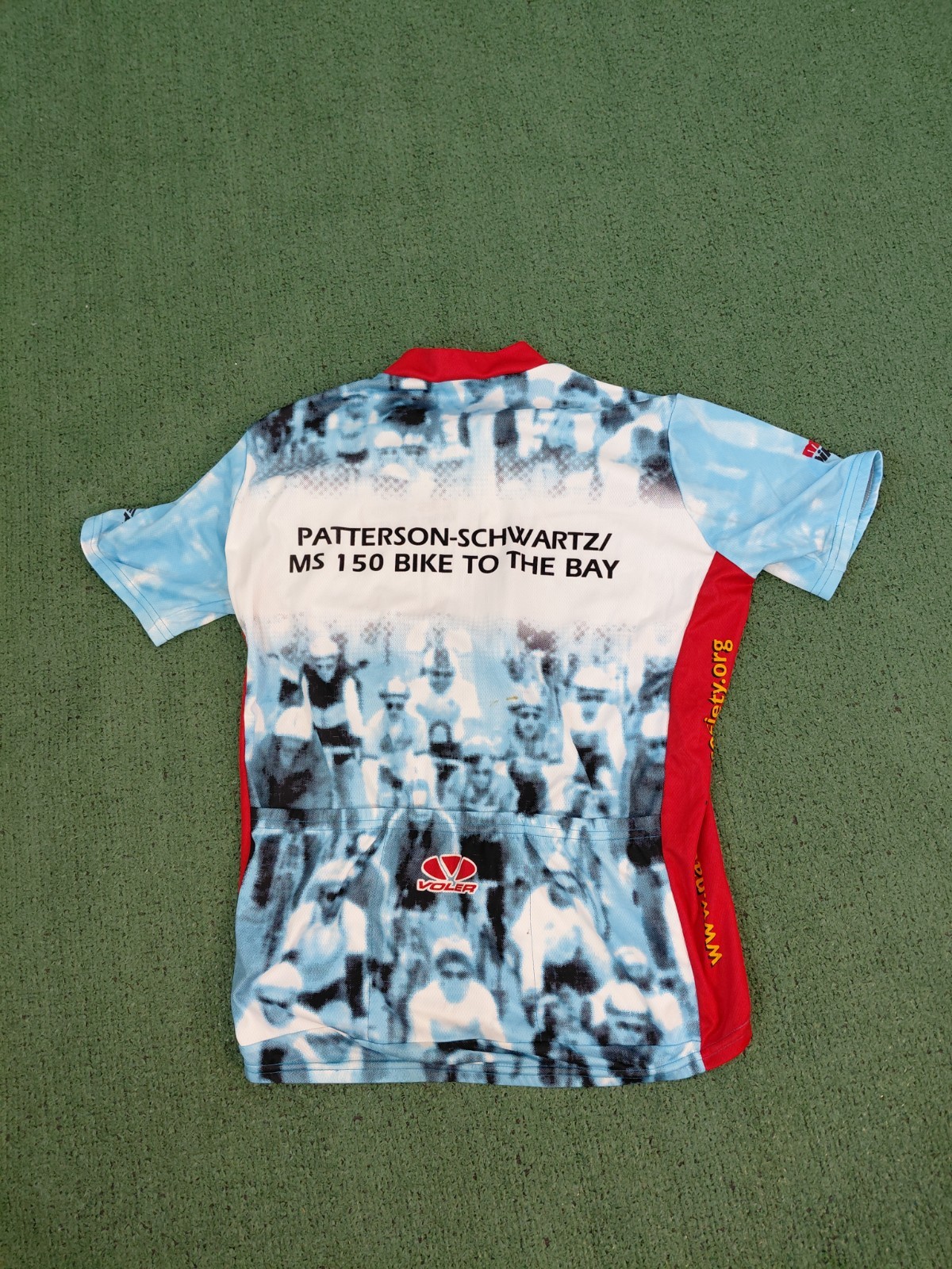 Voler MS 150 Bike Tour Blue & Red Zip Up Cycling Jersey Sz Medium