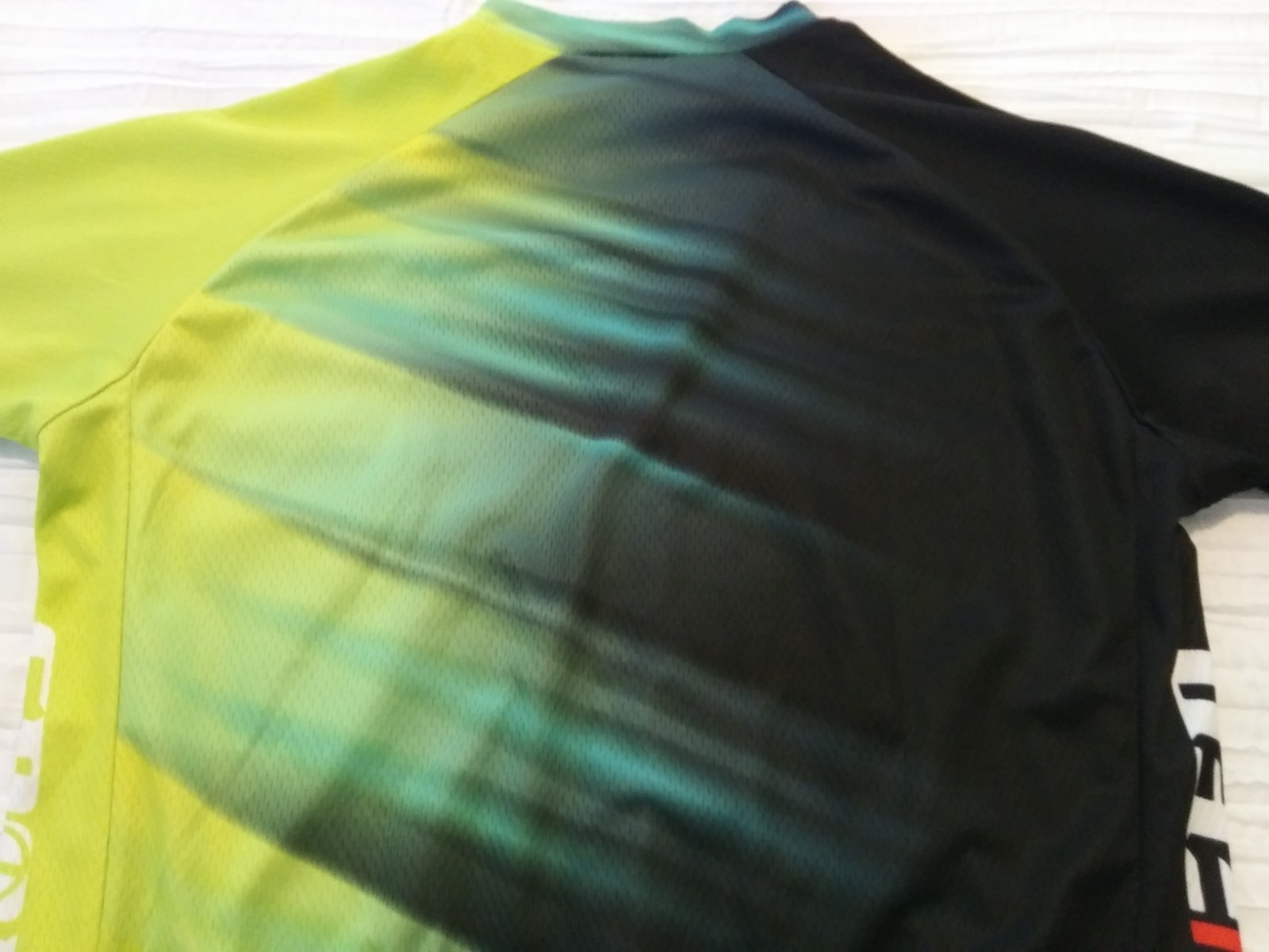 Sponeed cycling bike jersey Yellow/Green fade to Black, Large Men