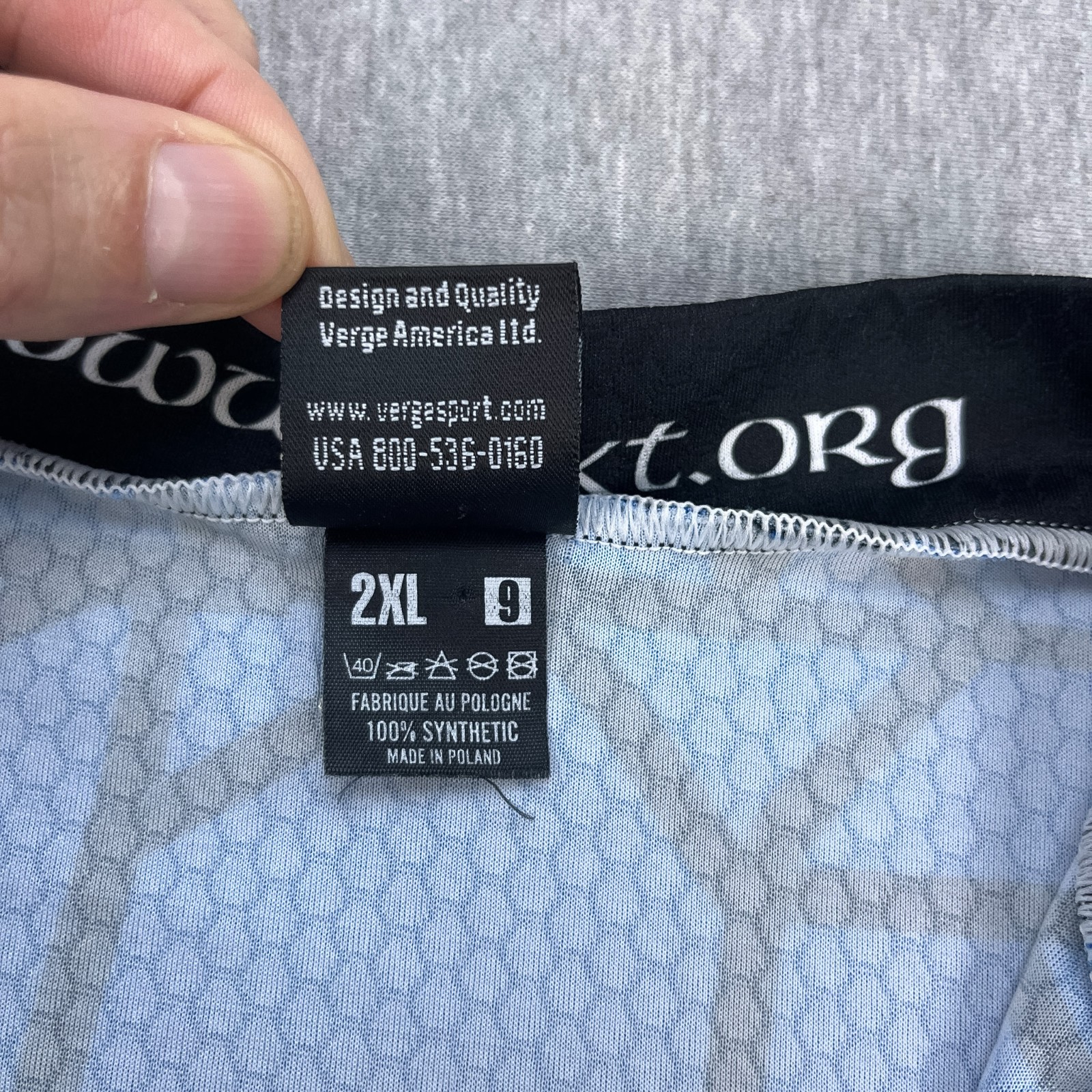 Verge Church Of The Knobby Tyre Cycling Jersey Mens 2XL Blue 3/4 Zip Pockets