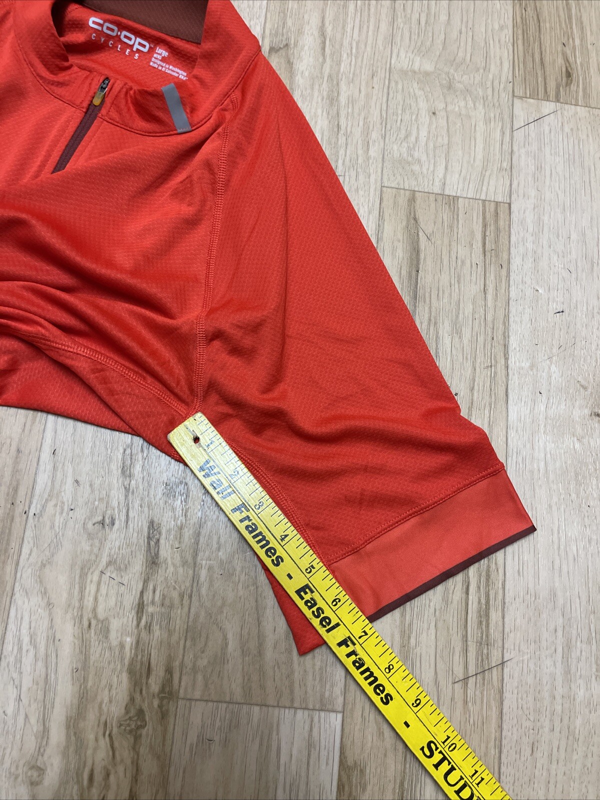 REI CO OP Cycles Men’s Large Orange Full Zip Road Jersey w/ Back Pockets