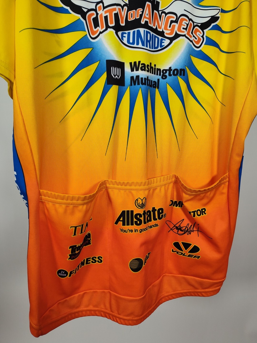 Volvo City of Angels Funride Voler vintage mens Yellow cycling jersey size XL