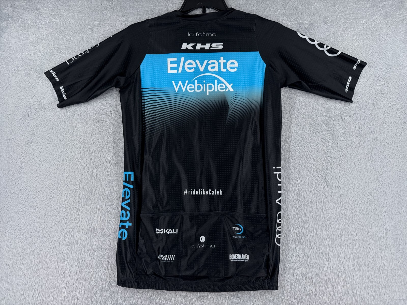 La Forma Cycling Jersey Adult 3XL Long Plus 1 Blue Black Elevate Race Team Poly