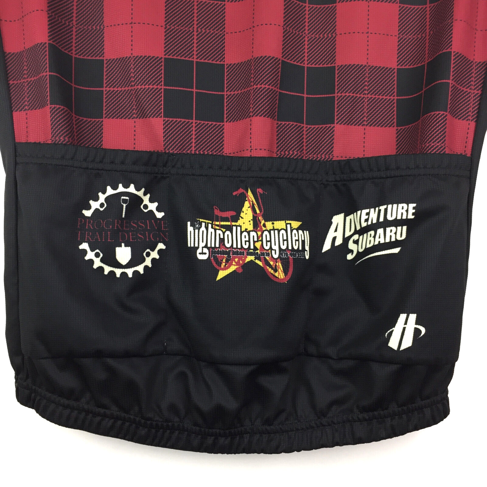 Ozark Off Road Cyclists Adult Medium Plaid Cycling Jersey Zip Front Sport Top