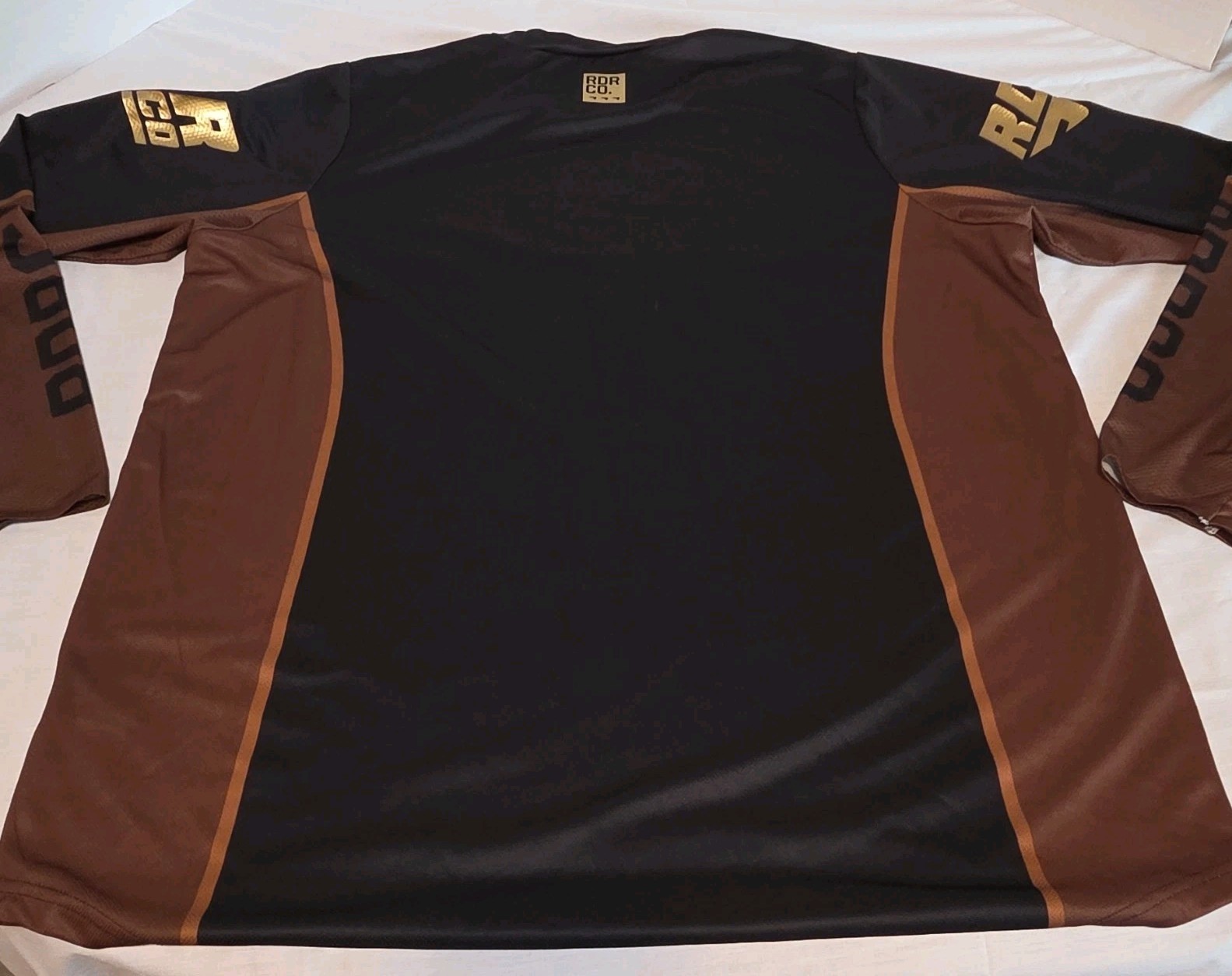 RDRCO Breathable Racing Jersey T-Shirt 2XL Black/Brown Long Sleeve Polyester