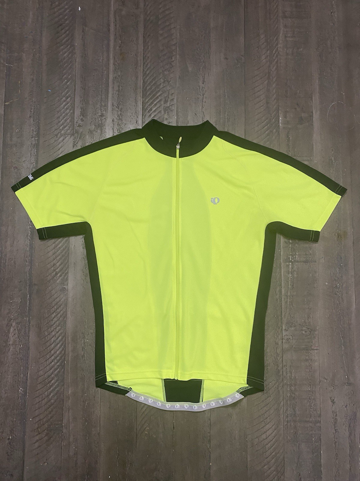 Pearl Izumi Jersey Neon Green Full Zip Short Sleeve Cycling Bike Bicycle Men’s S