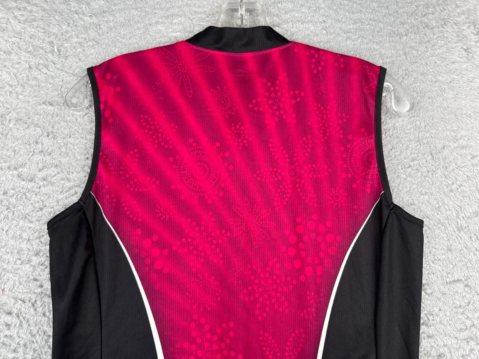 Pearl Izumi Cycling Jersey Large Megenta Black Floral Tank 1/2 Zip Polyester