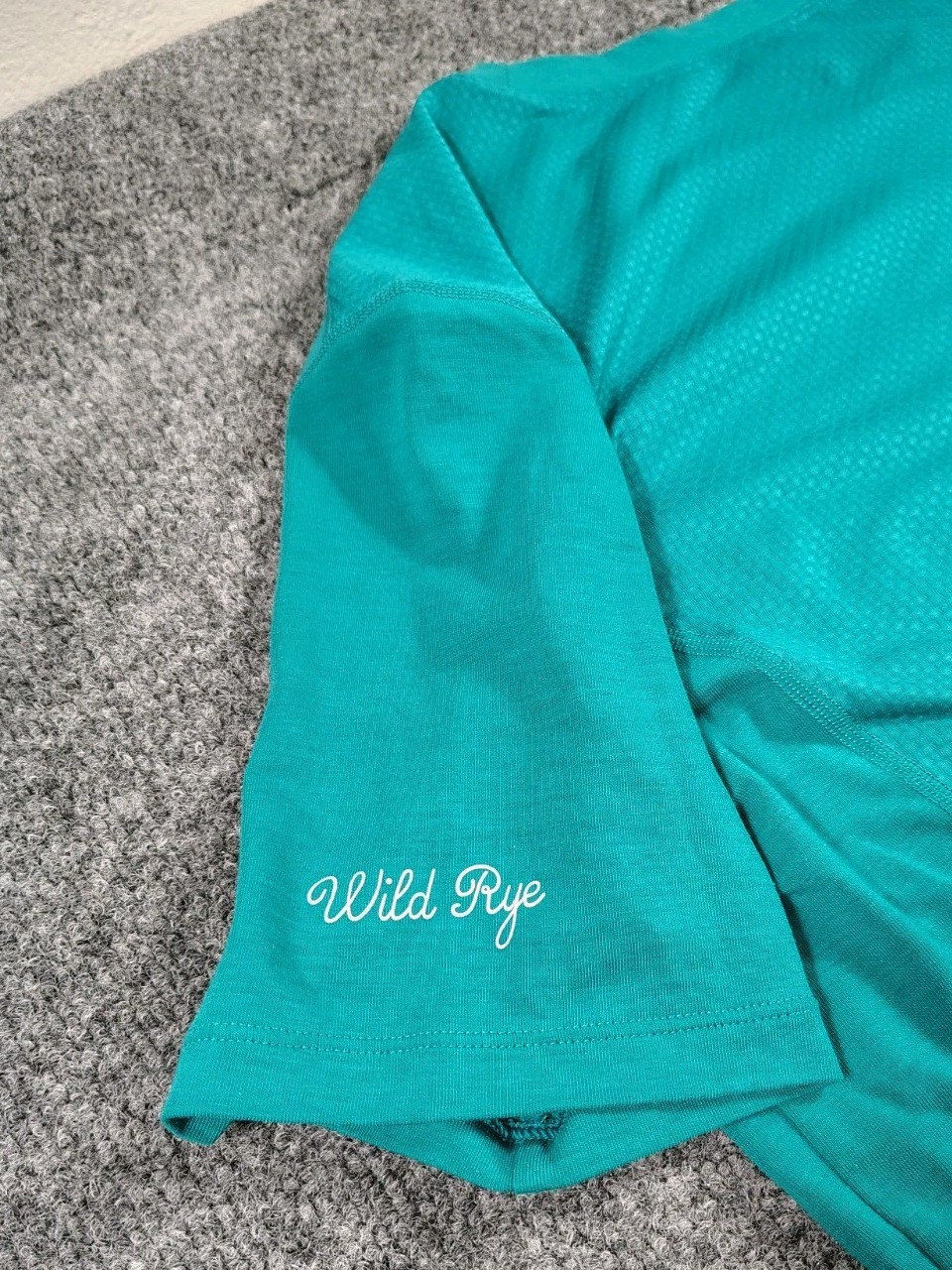 Wild Rye Cycling Shirt Womens 14 Teal Mountain Biking Stretch Quick Dry Wool