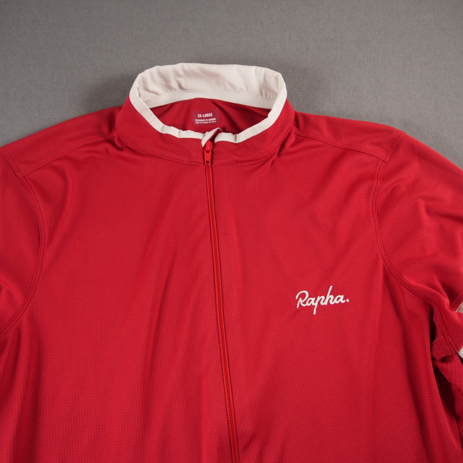 Rapha Super Lightweight Full Zip Short Sleeve Men Jersey XXL Red Performance