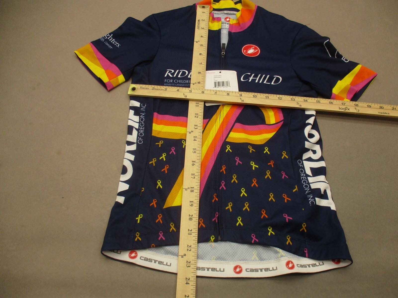 NWT CASTELLI Size M Women Full Zip Elastic Waist Short Sleeve Cycling Jersey 896
