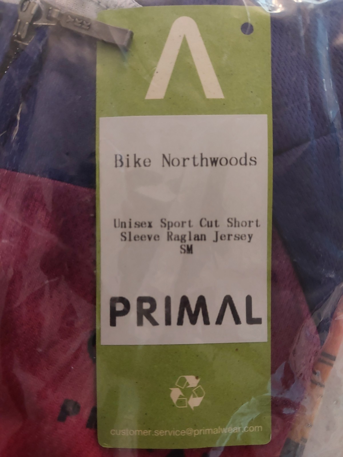 NWT Primal Bike Wisconsin Northwoods Tour Unisex Sport Cut Raglan Cycling Jersey