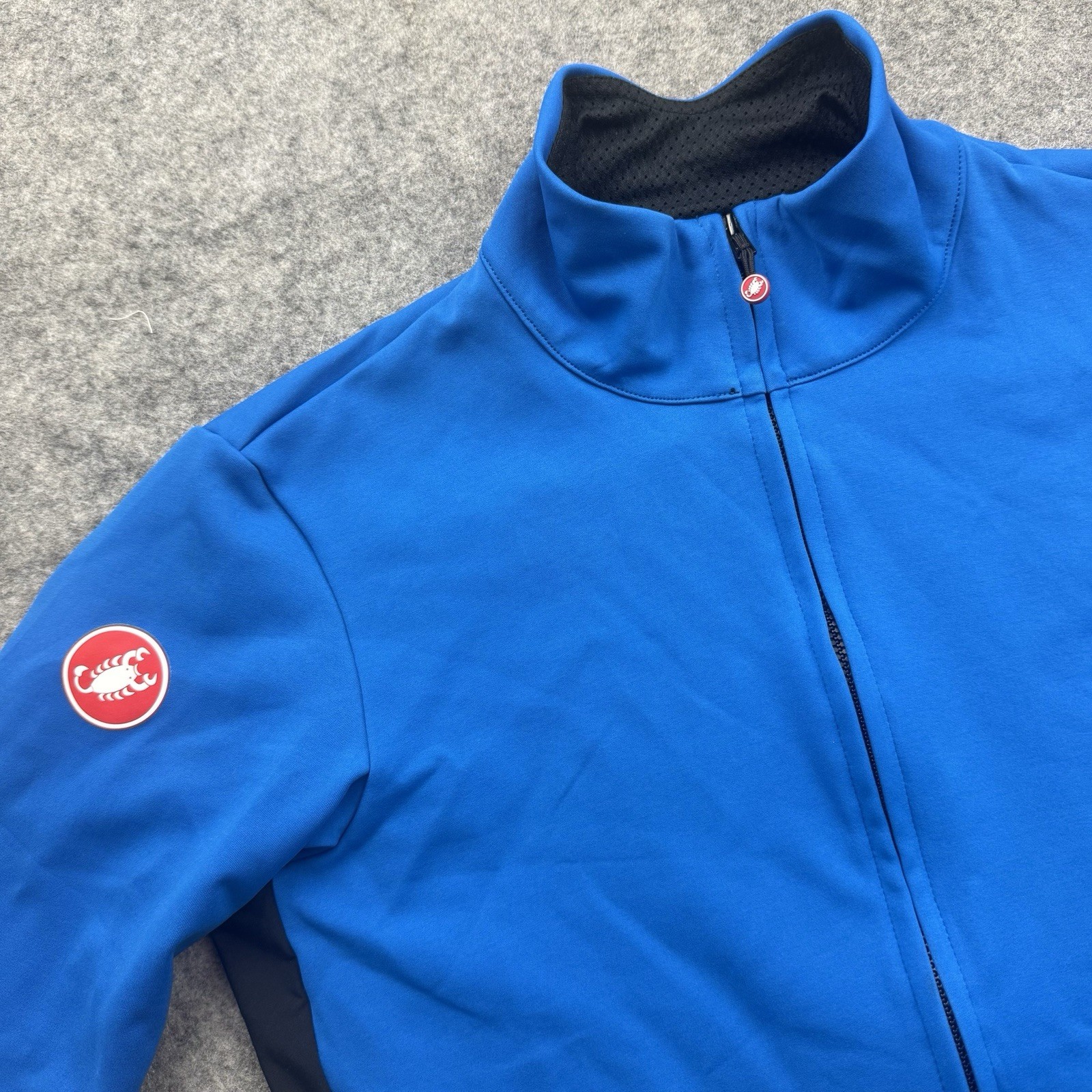 Castelli Rosso Corsa Perfetto Light Cycling Jersey Mens L Blue Gore Tex Infinium