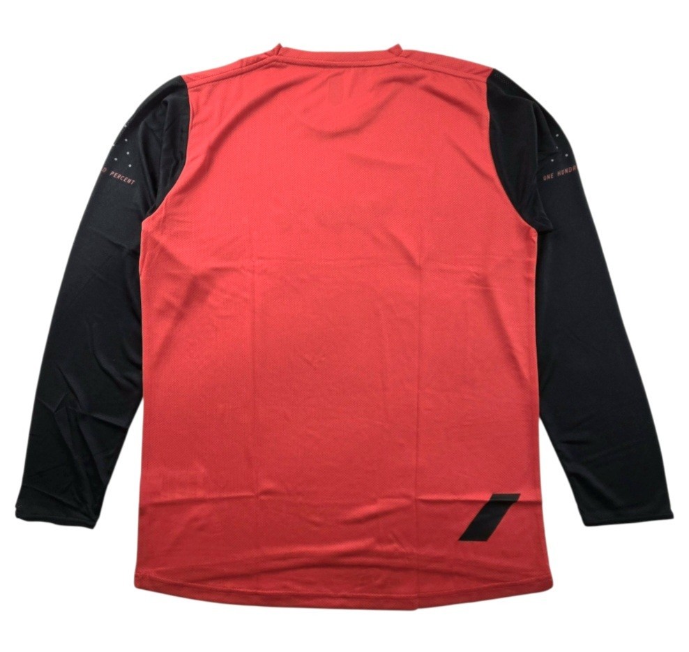 100% Ridecamp Long Sleeve Mountain Bike Jersey Size Large Red/Black MTB BMX