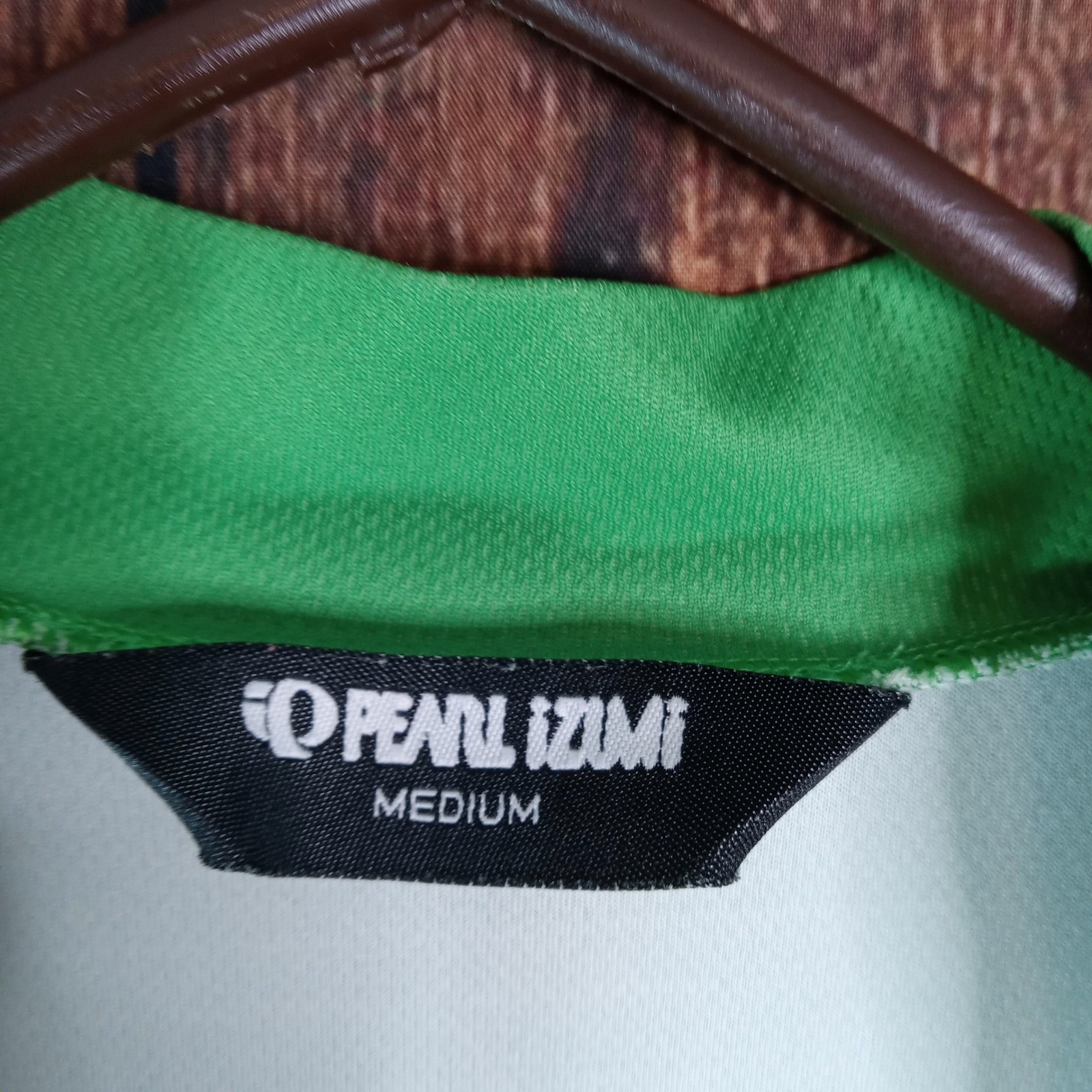 Pearl Izumi Le Sprinter Mens Green White Cycling Jersey Short Sleeve Medium 0669