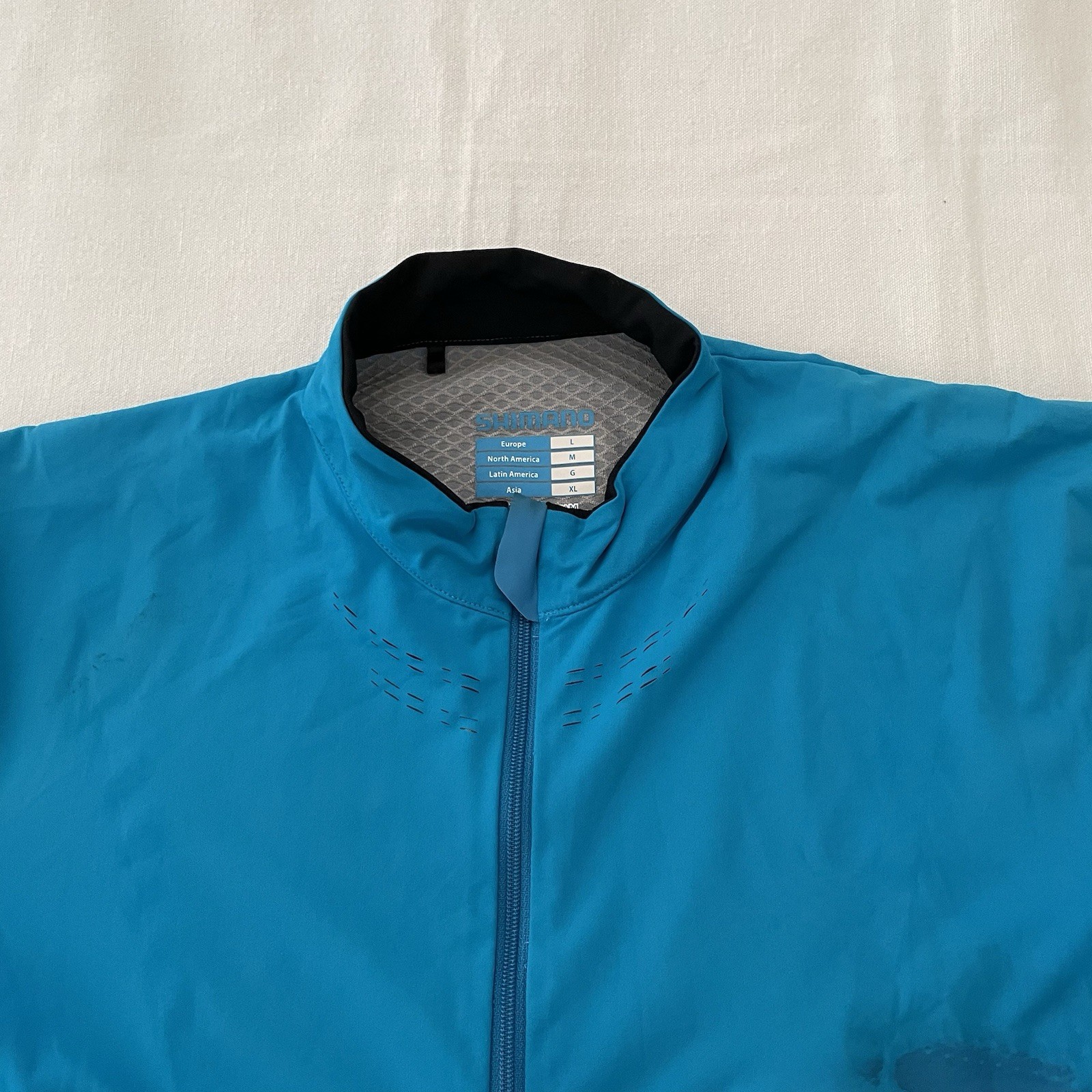 Shimano Focus Cycling Club Jersey Men’s Medium Blue Full Zip Bike Shirt Race Fit