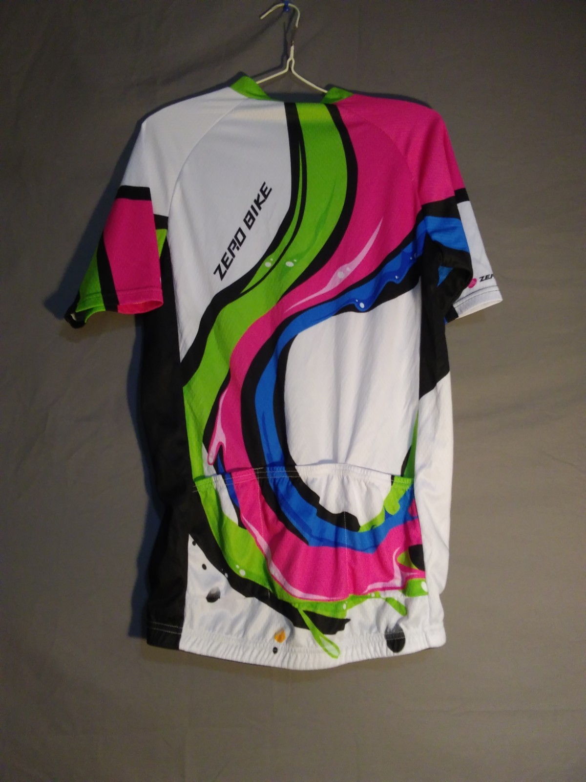 ZERO BIKE Cycling Jersey Top Women’s L Multicolor Short Sleeve Full Zipper