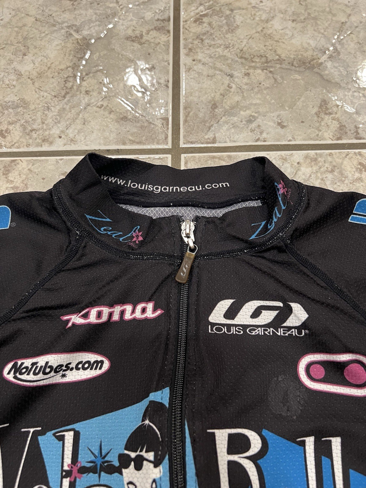 Louis Garneau Cycling Jersey Womens Large Short-Sleeve Bike Full Zip Pockets