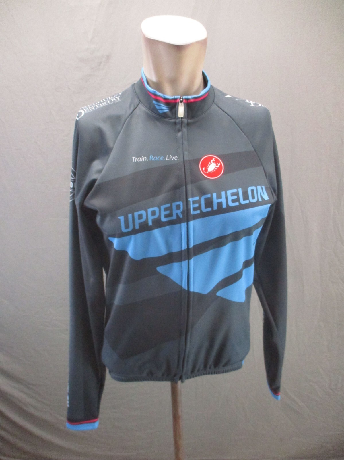 CASTELLI Size L Womens Gray Full Zip High Neck Long Sleeve Cycling Jersey 487