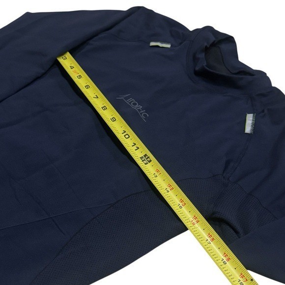 Iron-IC Navy Blue Reflector Long Sleeve Compression Cycling Undershirt Size XL