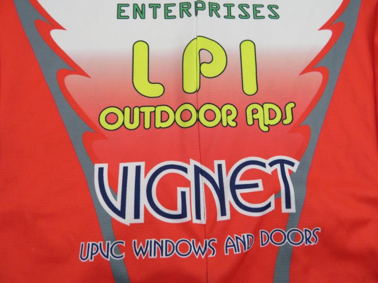 Edlee Men’s Hi Viz Orange LPI Logic Gate Vignet Bike Jersey XS Cycling Shirt