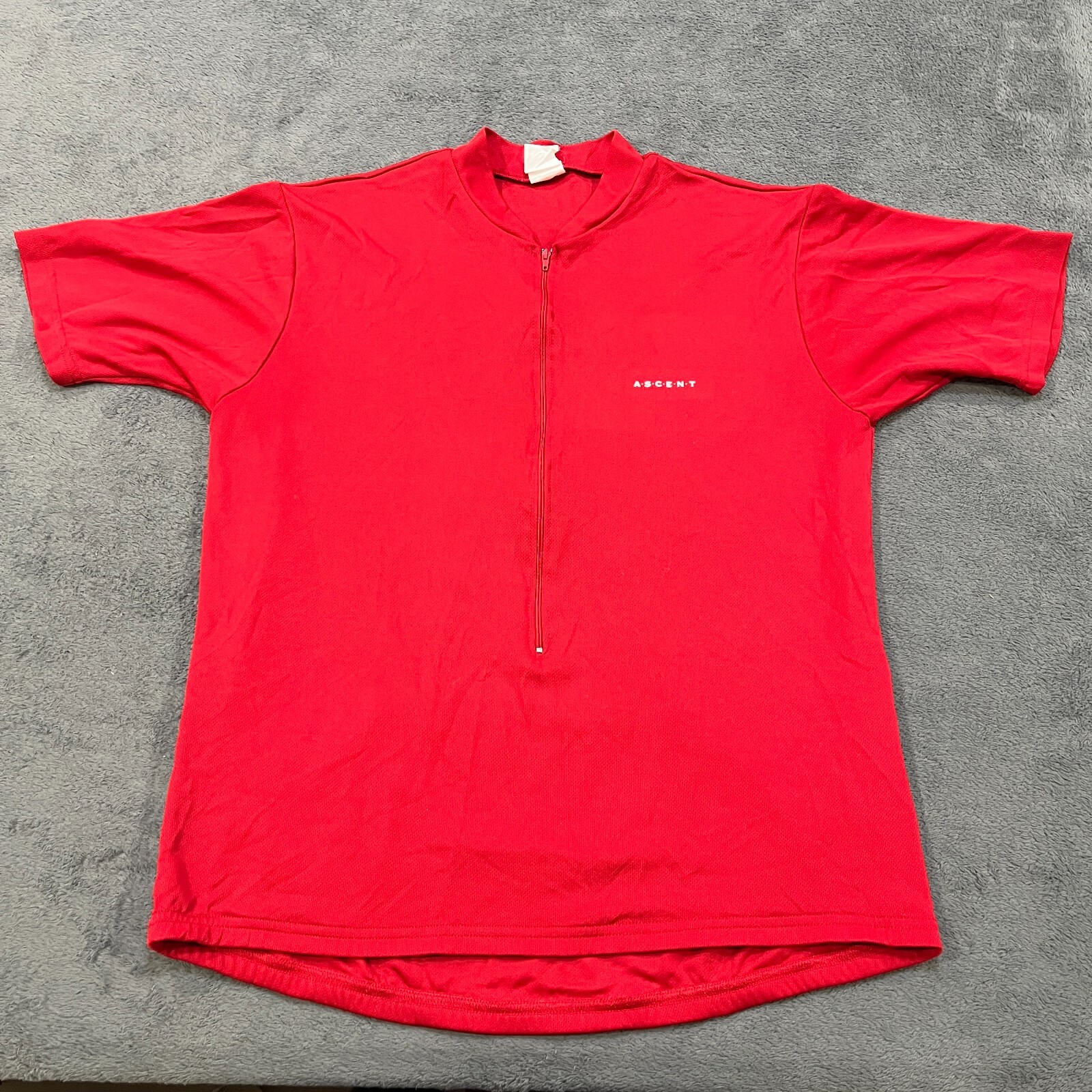 Ascent Pro Red 3/4 Zip Pullover Shortsleeve Cycling Biker Jersey Men’s Size L