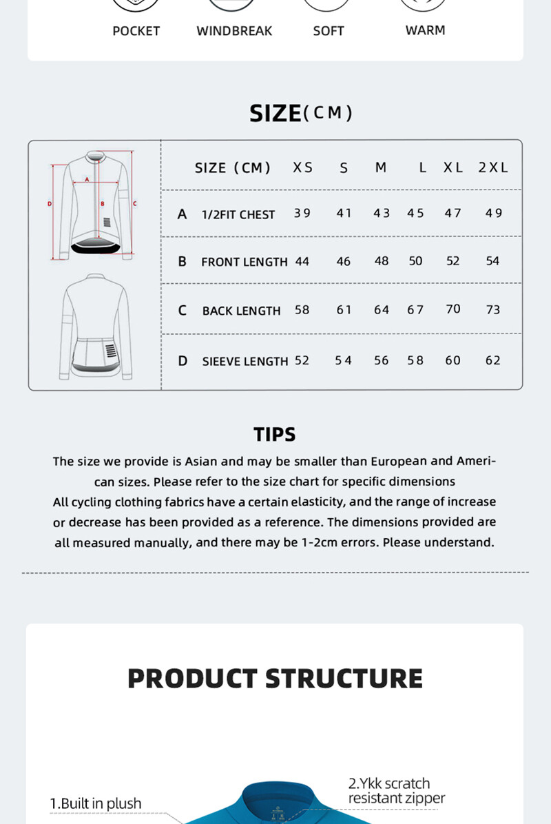 Women Cycling Thermal Fleece Jersey Winter Long Sleeve Bike Shirt Racing Clothes