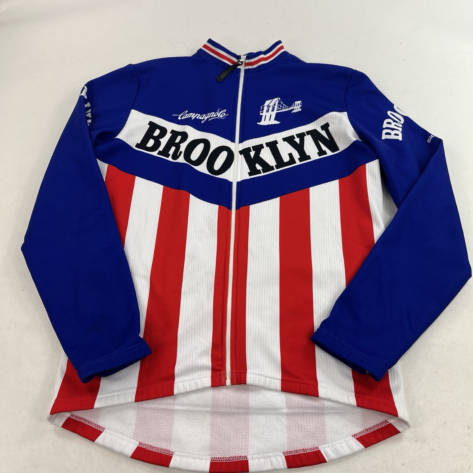 Vtg Giordana Brooklyn Campagnolo Cycling Jersey Thermal Fleece Made Italy LARGE