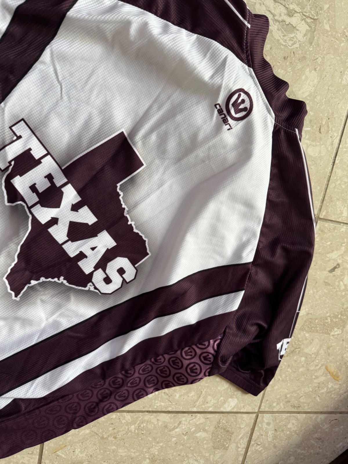 Canari 1/2 Zip Cycling Jersey TEXAS Logo Men’s Large Maroon Gray White
